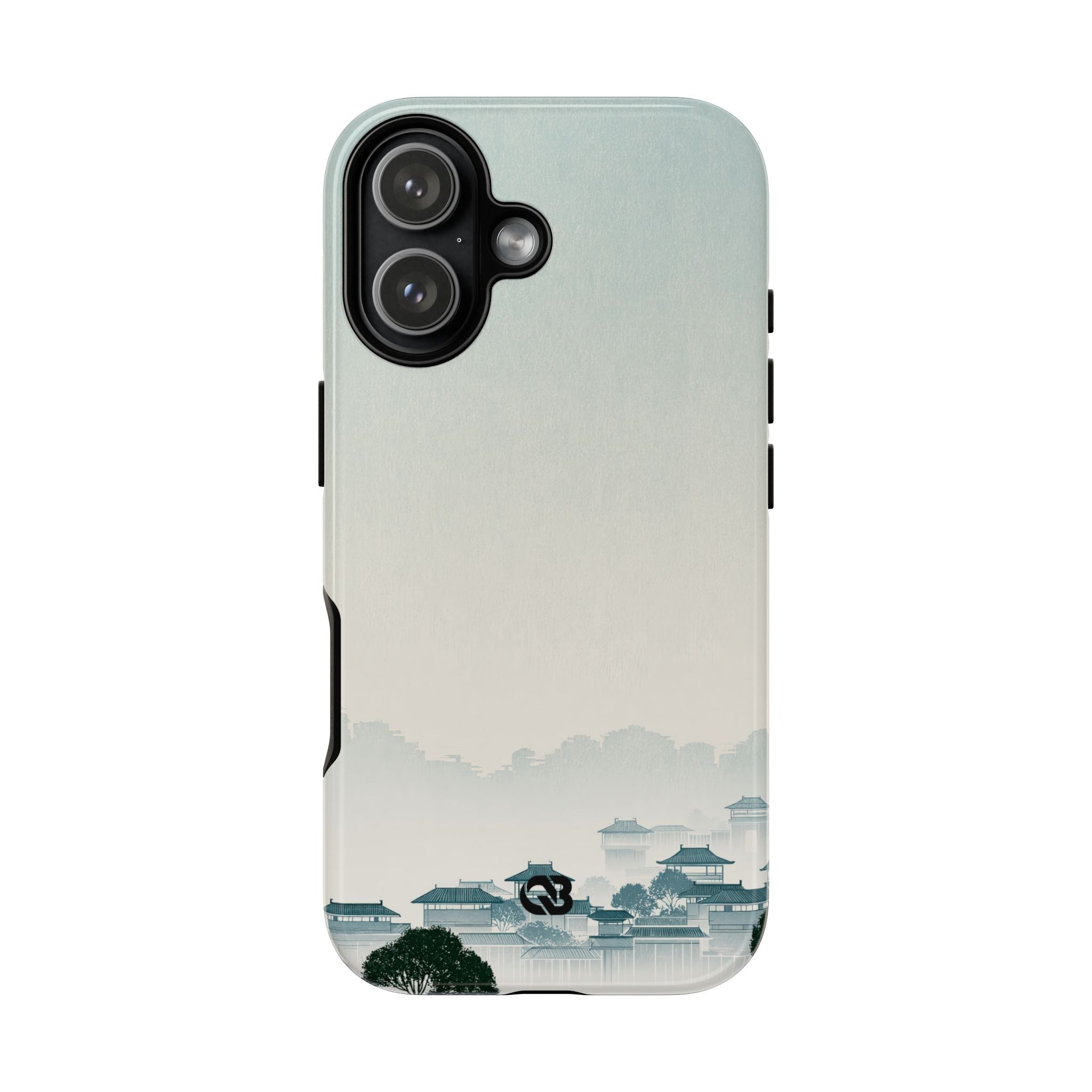 Blue Tough Phone Case for iPhone - Mist Valley Pagoda