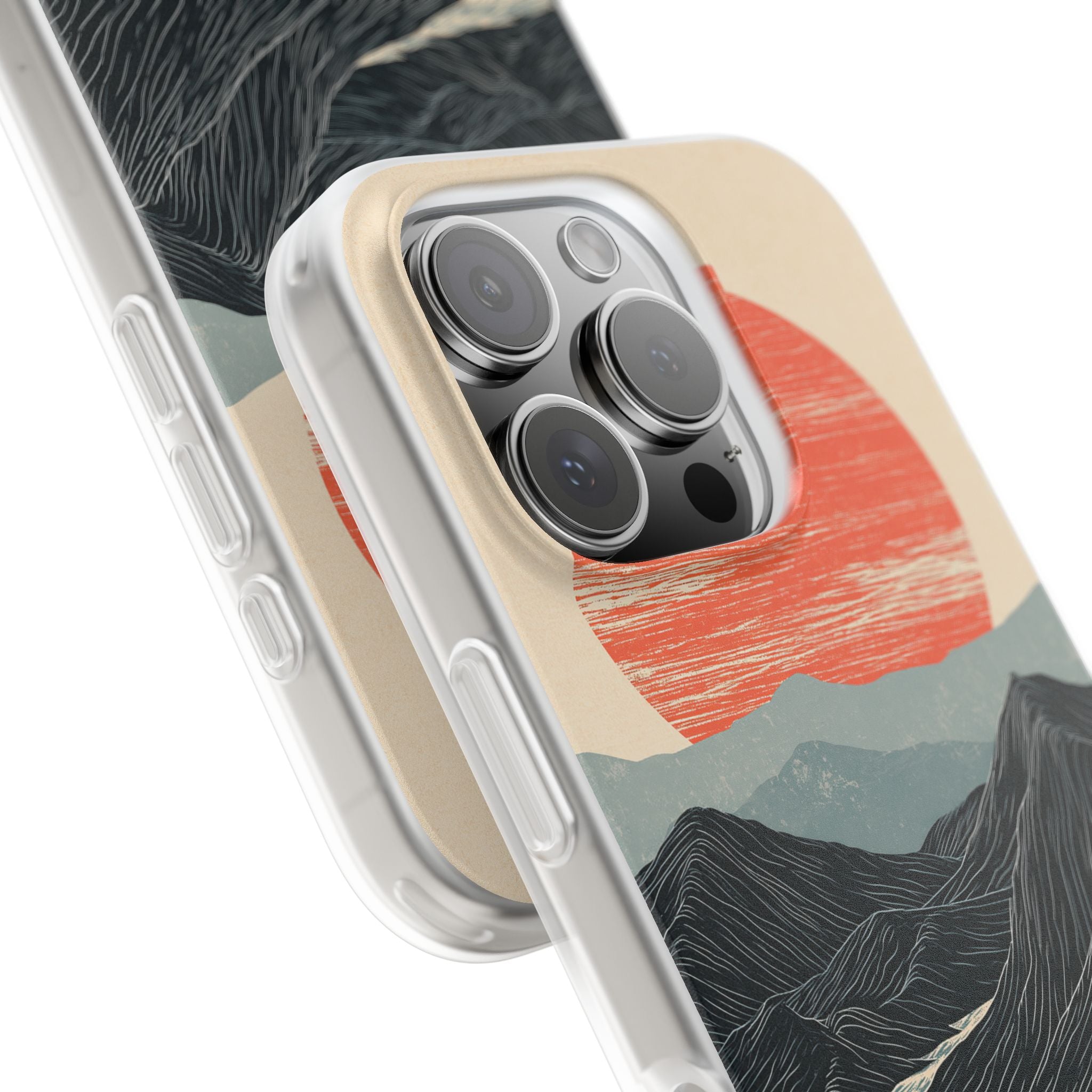 Beige Lite Phone Case for iPhone - Crimson Ridge Flow