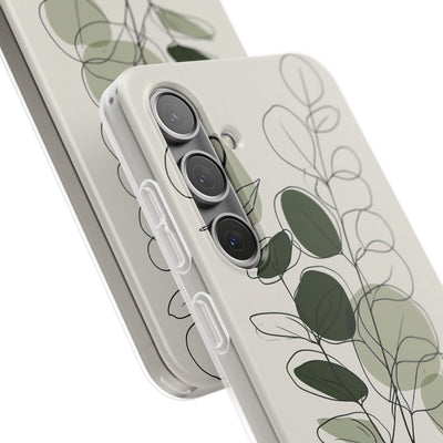 Green Lite Phone Case for Samsung - Muted Eucalyptus Sketch