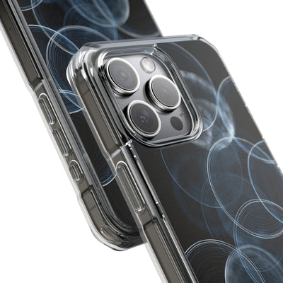 Blue Impact MagSafe Phone Case for iPhone - Cyan Pulse Ripple
