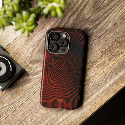 Red Tough Phone Case for iPhone - Terracotta Nerve Map
