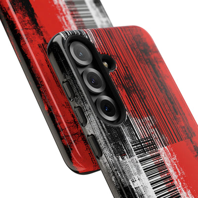 Distorted Barcode · Tough Phone Case for Samsung · Black