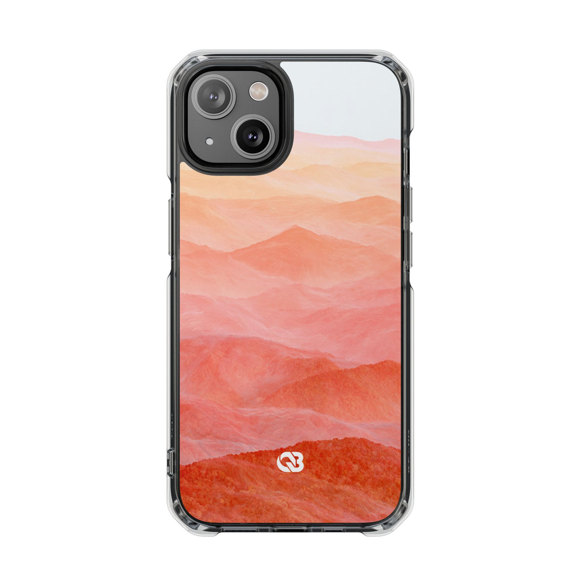 Alpenglow Ridge Vista · Clear Impact Magnetic Phone Case for iPhone · Orange