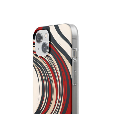 Crimson Flow Waves · Soft Phone Case for iPhone