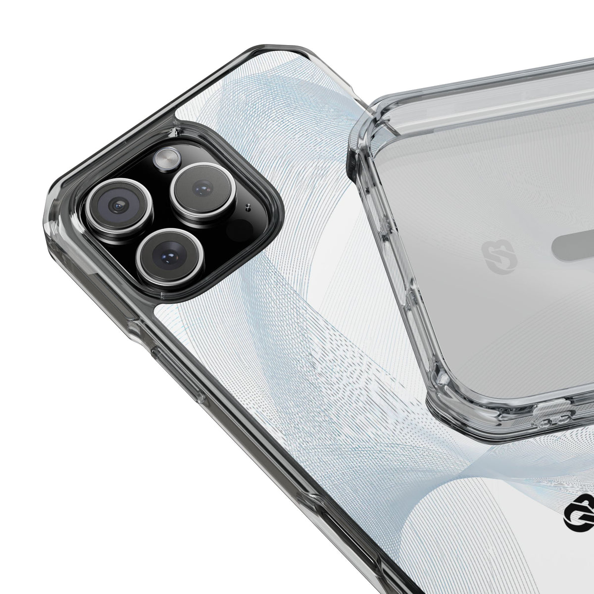 Glacial Contour Waves · Clear Impact Magnetic Phone Case for iPhone · White