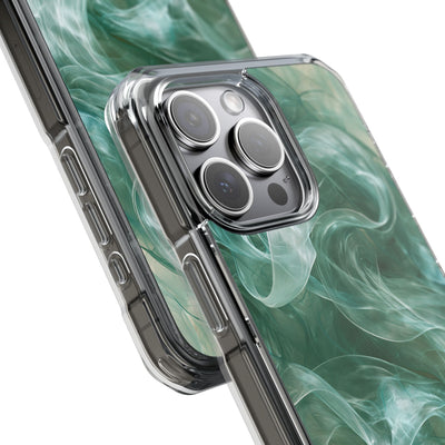 Translucent Aqua Flow · Clear Impact Magnetic Phone Case for iPhone · Teal