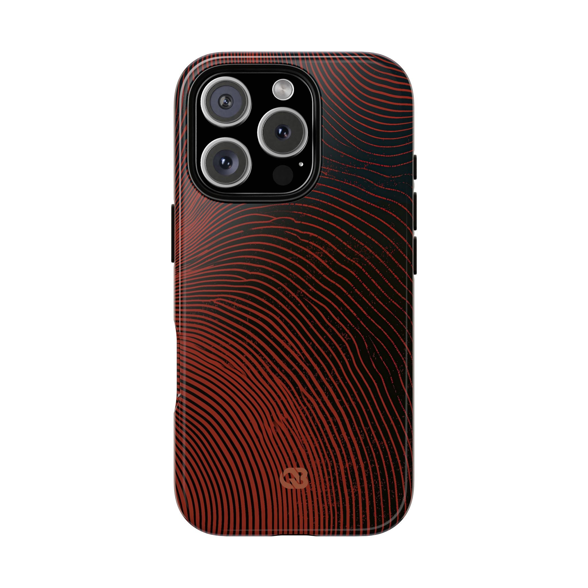 Red Tough Phone Case for iPhone - Terracotta Nerve Map