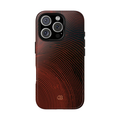 Red Tough Phone Case for iPhone - Terracotta Nerve Map