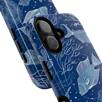 Navy Scale Reef iPhone 17 Case - Tough+ - CASE•BOB