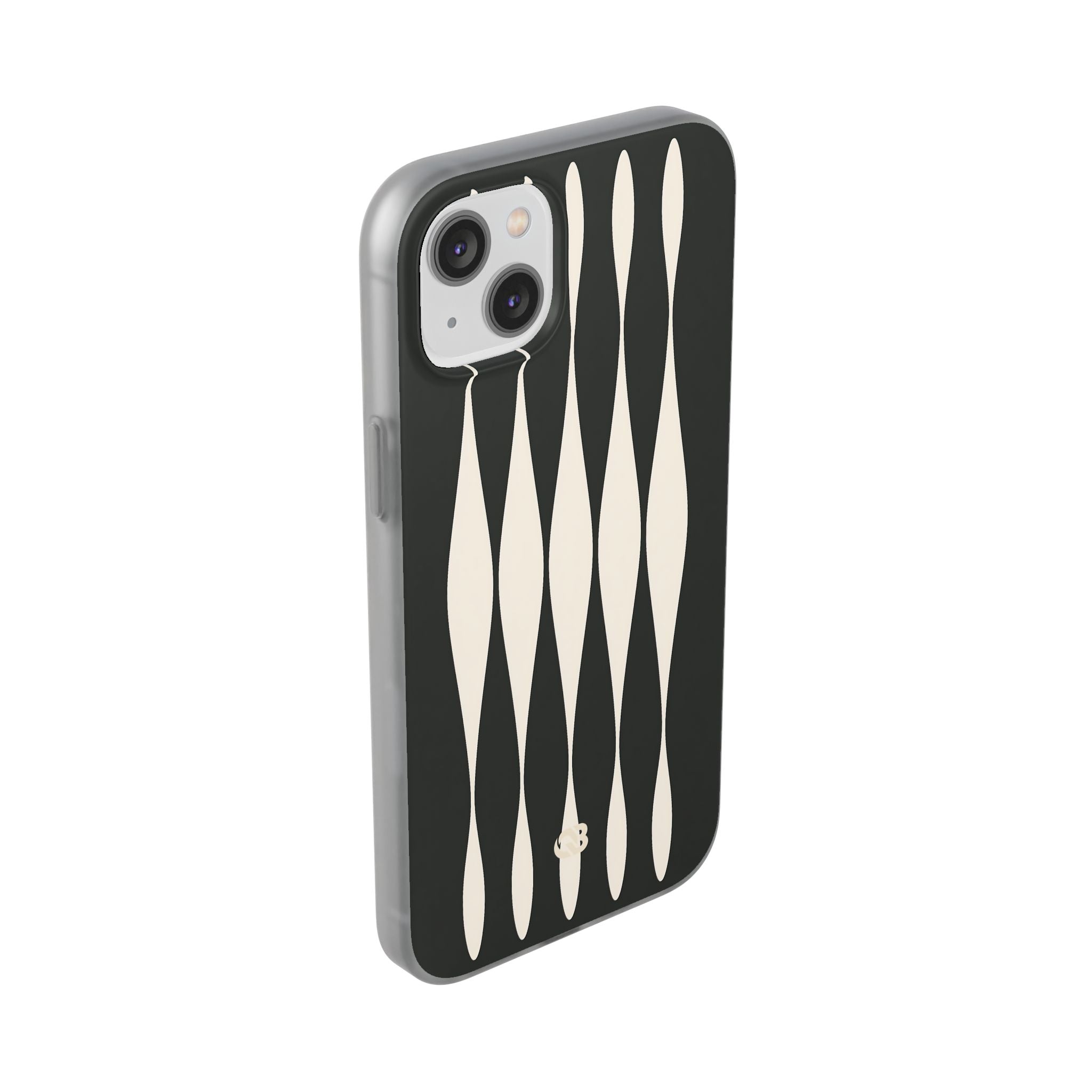 Black Lite Phone Case for iPhone - Ivory Spindle Grid