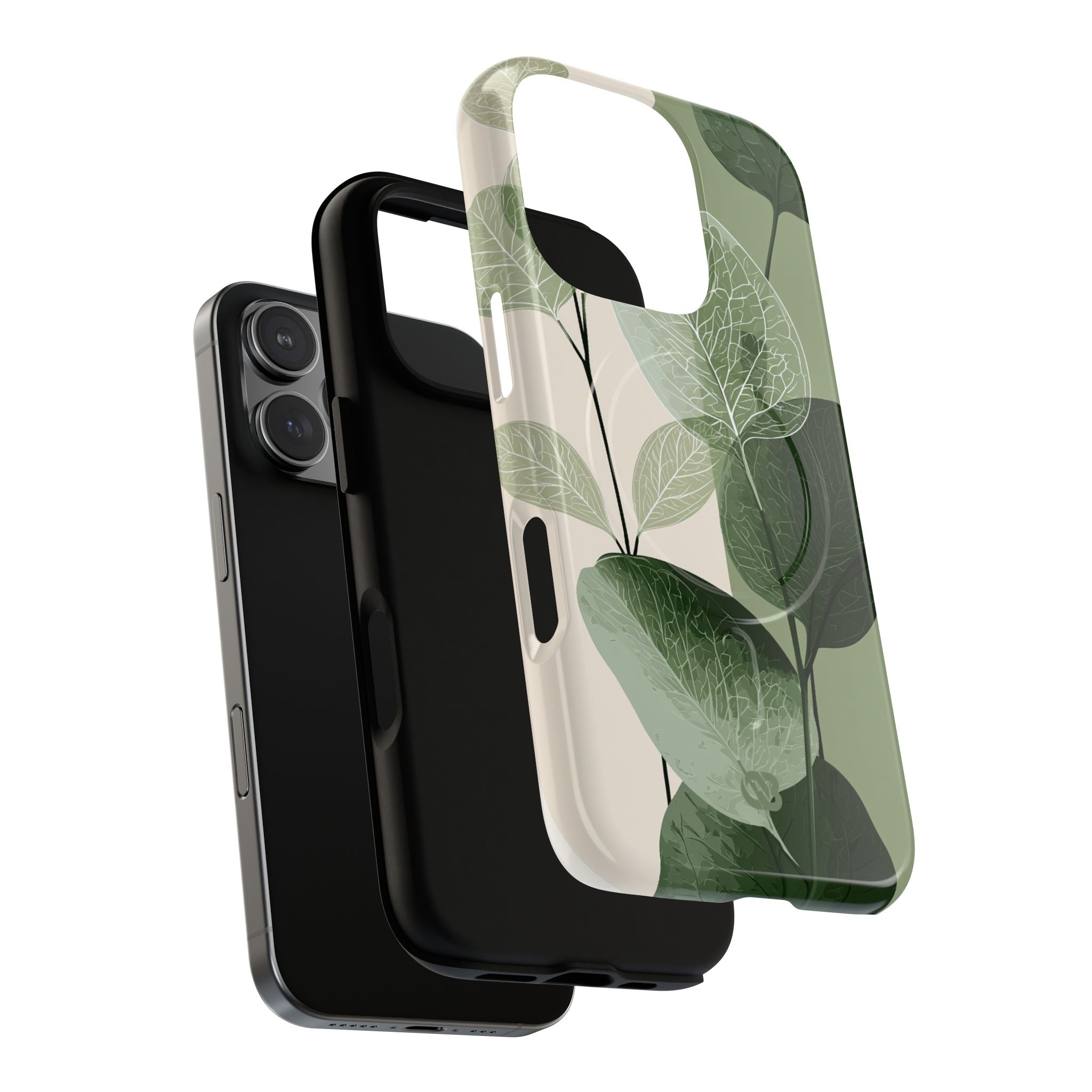 Green Tough 2.0 Magsafe Phone Case for iPhone - Sage Leaf Skeletals