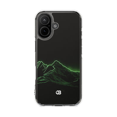 Nordic Mountain Contour · Clear Impact Magnetic Phone Case for iPhone · Black