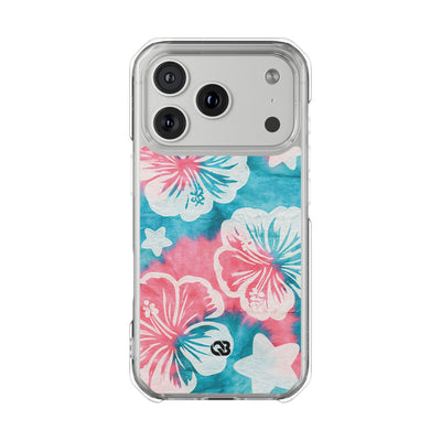 Tropical Hibiscus Bloom · Clear Impact Magnetic Phone Case for iPhone · Teal