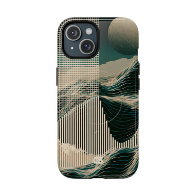 Green Tough 2.0 Magsafe Phone Case for iPhone - Lunar Moss Topography