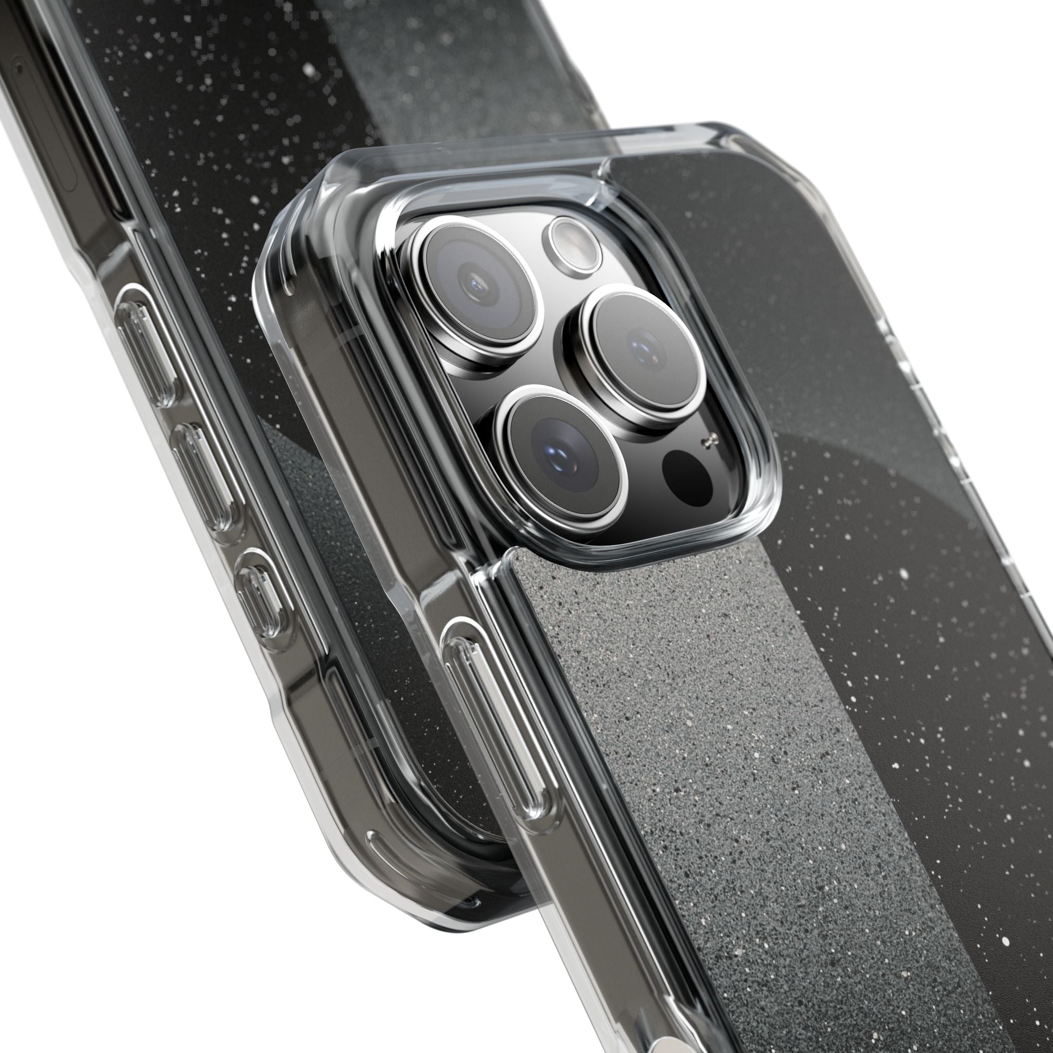 Black Impact MagSafe Phone Case for iPhone - Lunar Static Orbit