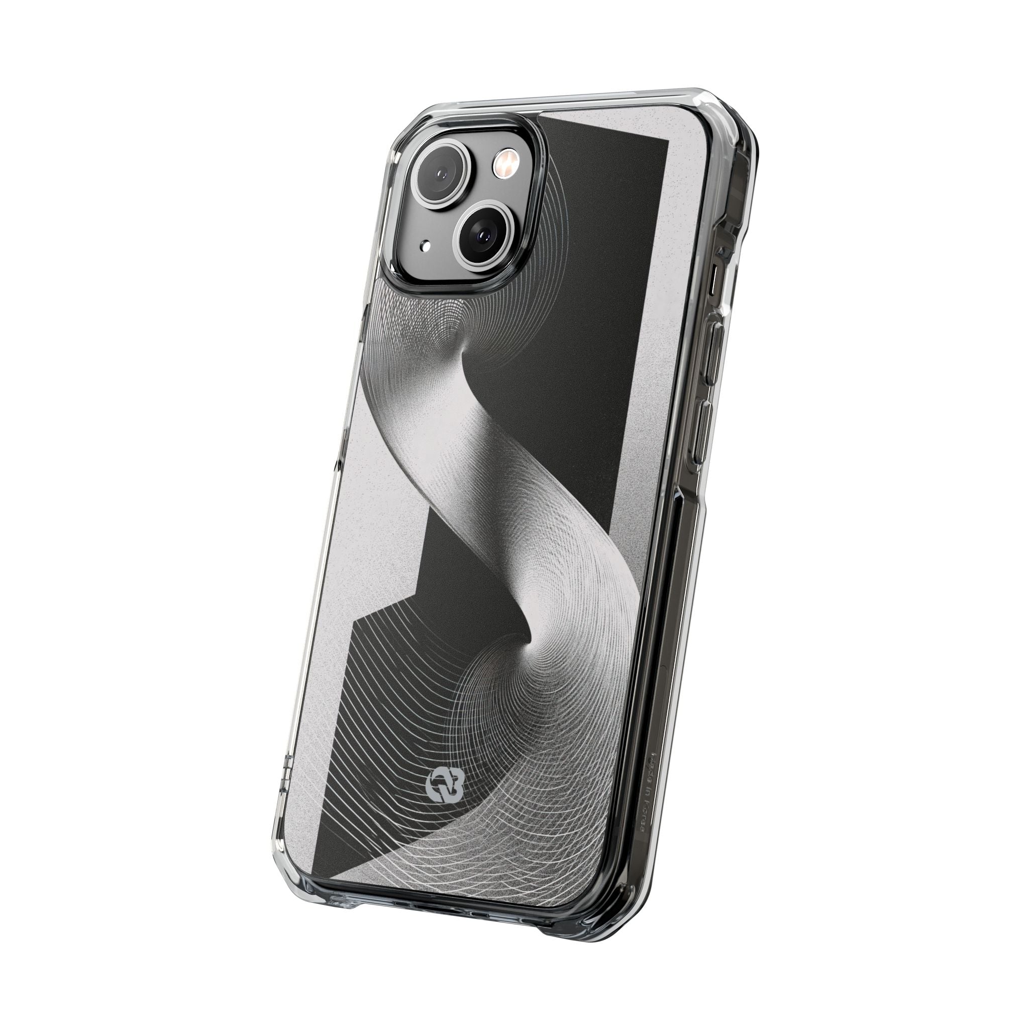 Grey Impact MagSafe Phone Case for iPhone - Obsidian Moiré Wave