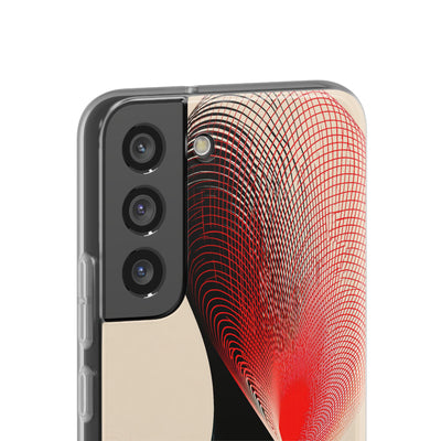 Red Lite Phone Case for Samsung - Crimson Grid Vortex