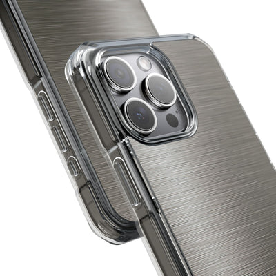 Grey Impact MagSafe Phone Case for iPhone - Brushed Industrial Steel