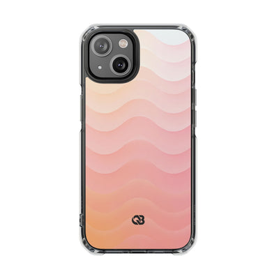 Blush Horizon Waves · Clear Impact Magnetic Phone Case for iPhone · Pink