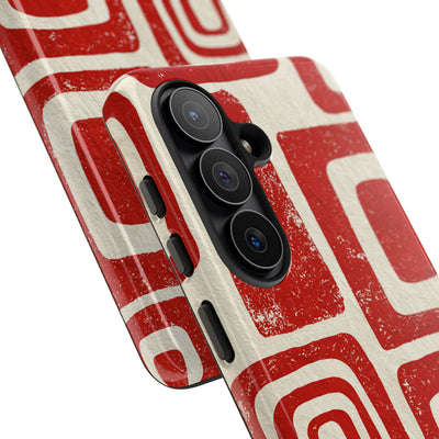 Vermilion Block Motif · Tough Phone Case for Samsung · Red