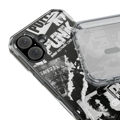 Underground Punk Collage · Clear Impact Magnetic Phone Case for iPhone · Black