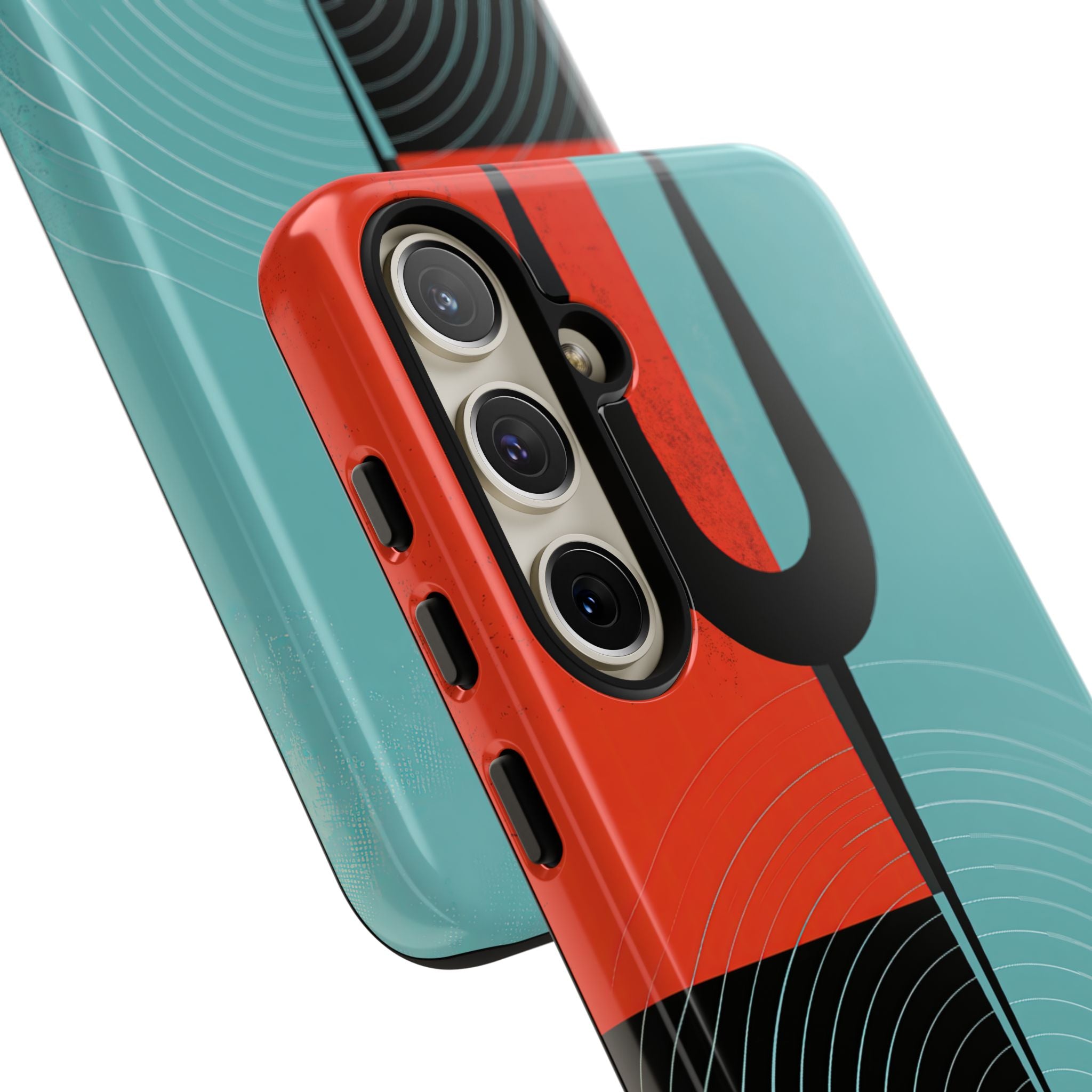 Teal Tough Phone Case for Samsung - Sonic Static Split