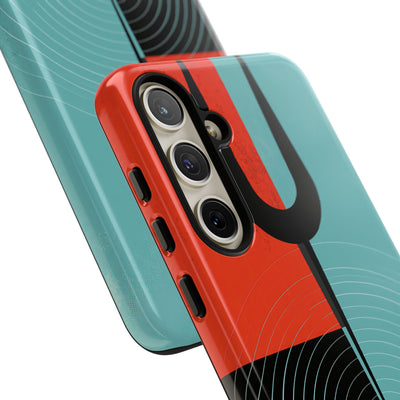 Teal Tough Phone Case for Samsung - Sonic Static Split
