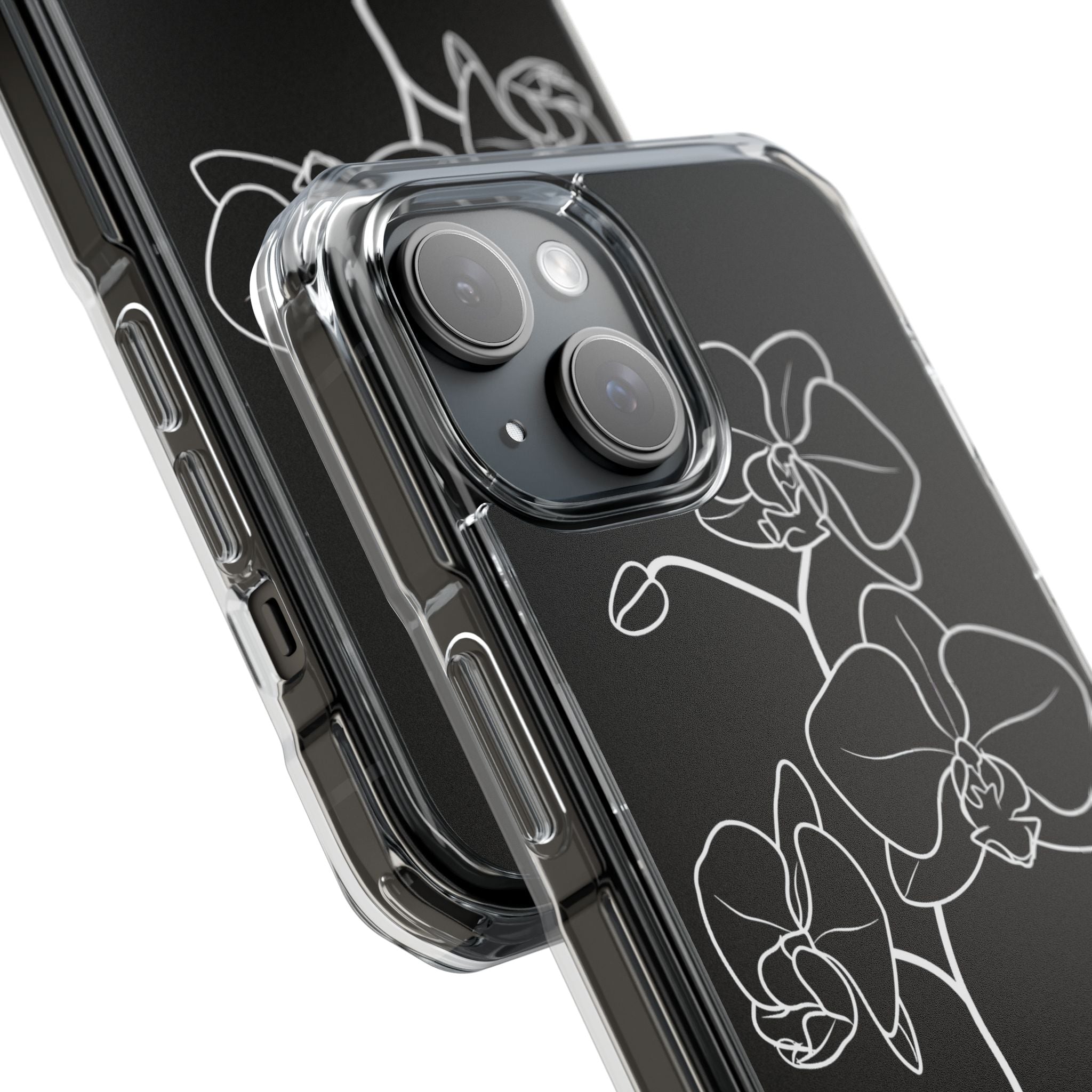 Black Impact MagSafe Phone Case for iPhone - Noir Alabaster Orchid