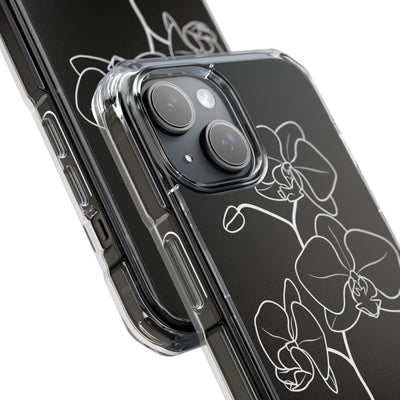 Black Impact MagSafe Phone Case for iPhone - Noir Alabaster Orchid