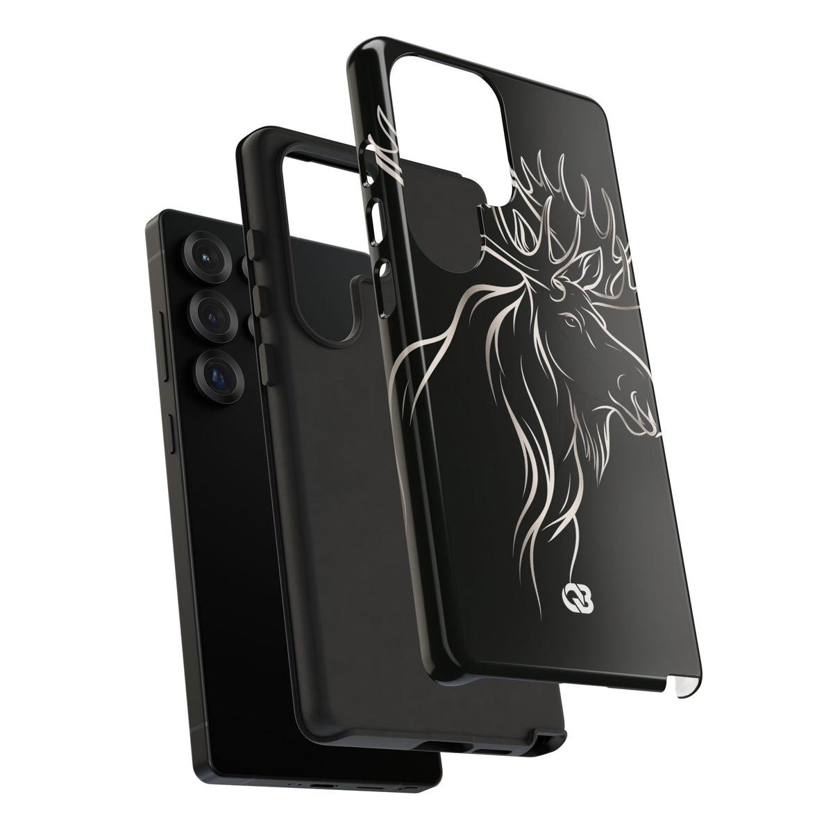 Nordic Moose Contour · Tough Phone Case for Samsung · Black