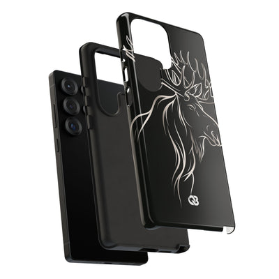 Nordic Moose Contour · Tough Phone Case for Samsung · Black
