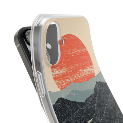 Beige Lite Phone Case for iPhone - Crimson Ridge Flow