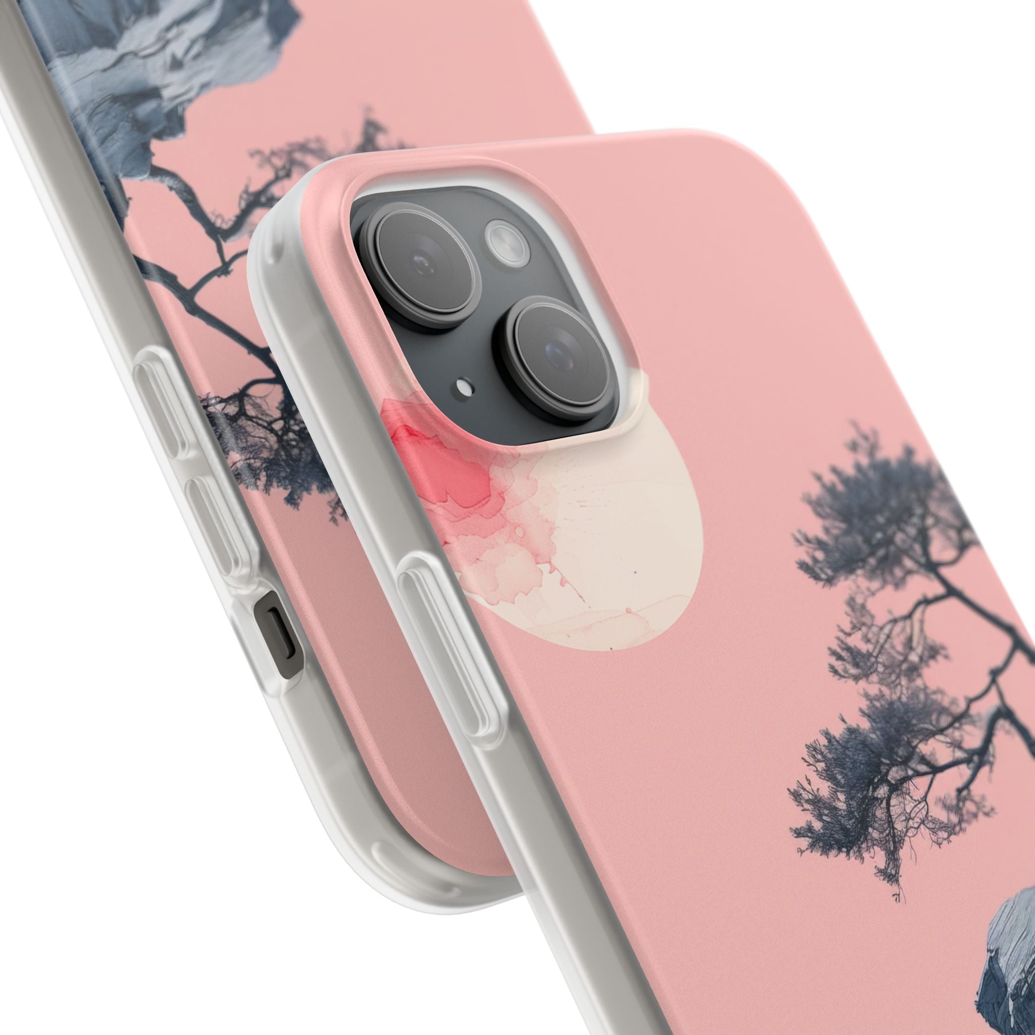 Crimson Moon Tree iPhone 15 Plus Case - Soft