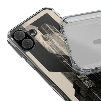 Beige Impact MagSafe Phone Case for iPhone - Monolith Urban Grid