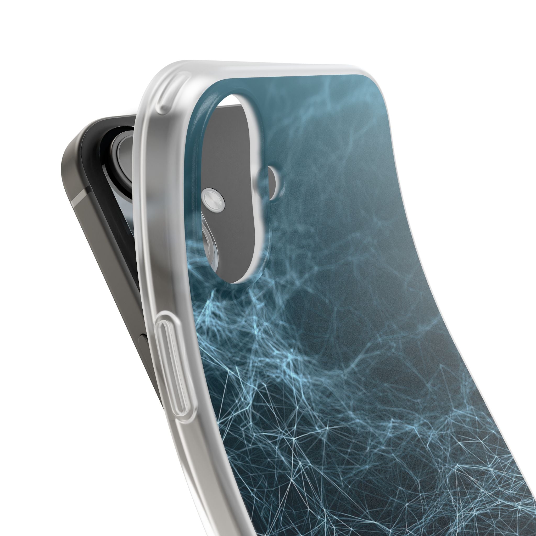 Teal Lite Phone Case for iPhone - Arctic Neural Mesh