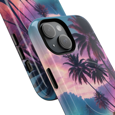 Neon Shore Palms · Tough+ Handyhülle für iPhone · Magsafe