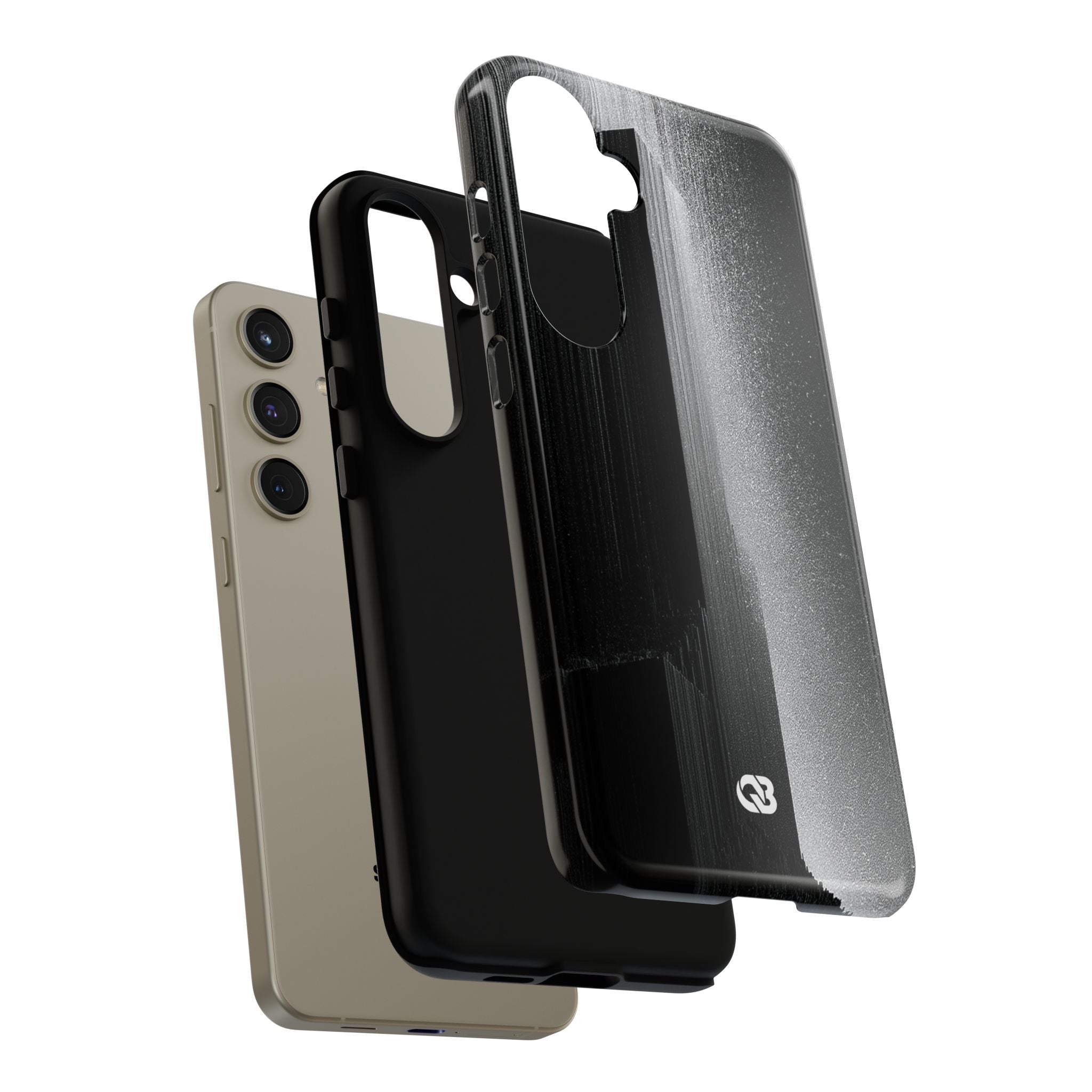 Black Tough Phone Case for Samsung - Brutalist Pixel Monolith