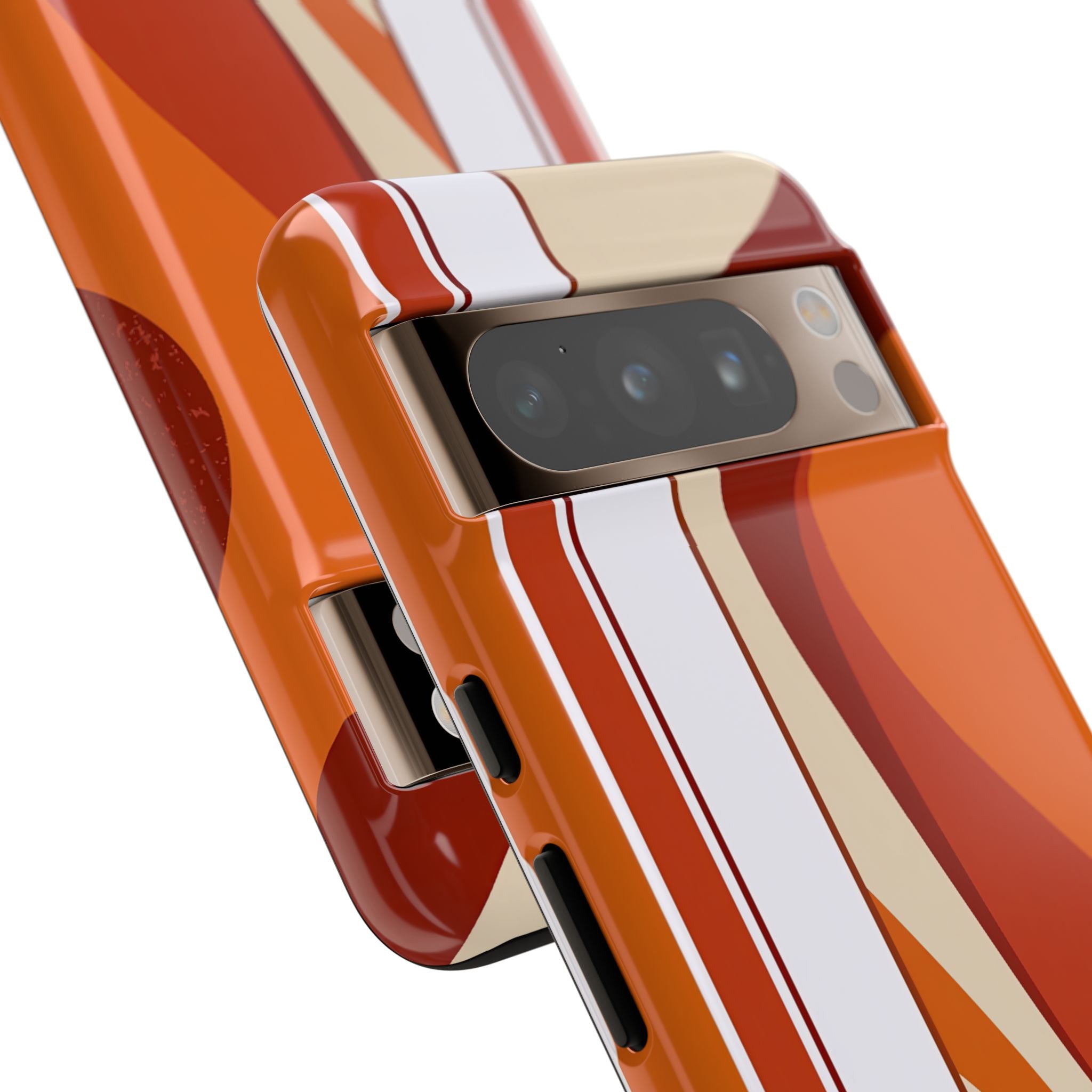 Orange Tough Phone Case for Google Pixel - Terracotta Metro Line