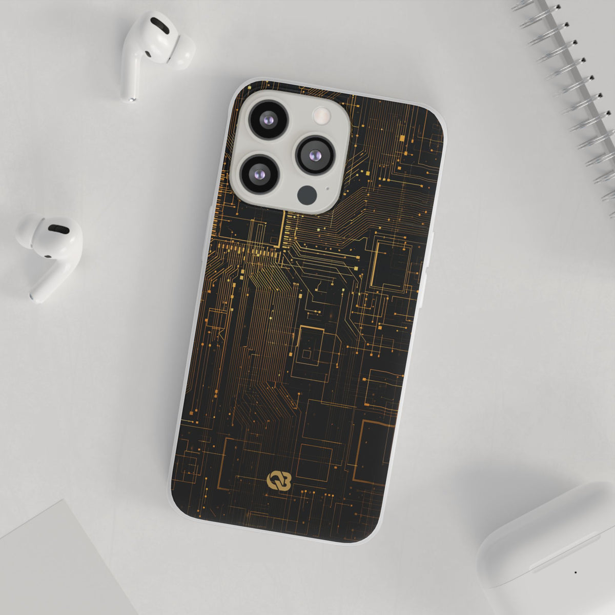Silicon Circuit Trace · Lite Phone Case for iPhone ·  Black