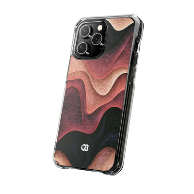 Rose Contour Waves · Clear Impact Magnetic Phone Case for iPhone · Pink