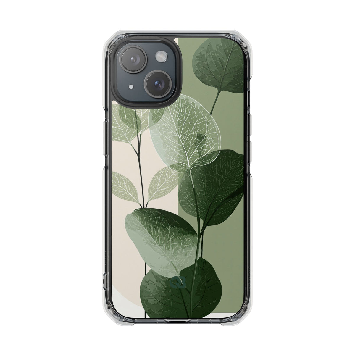 Layered Eucalyptus Study · Clear Impact Magnetic Phone Case for iPhone ·  Green