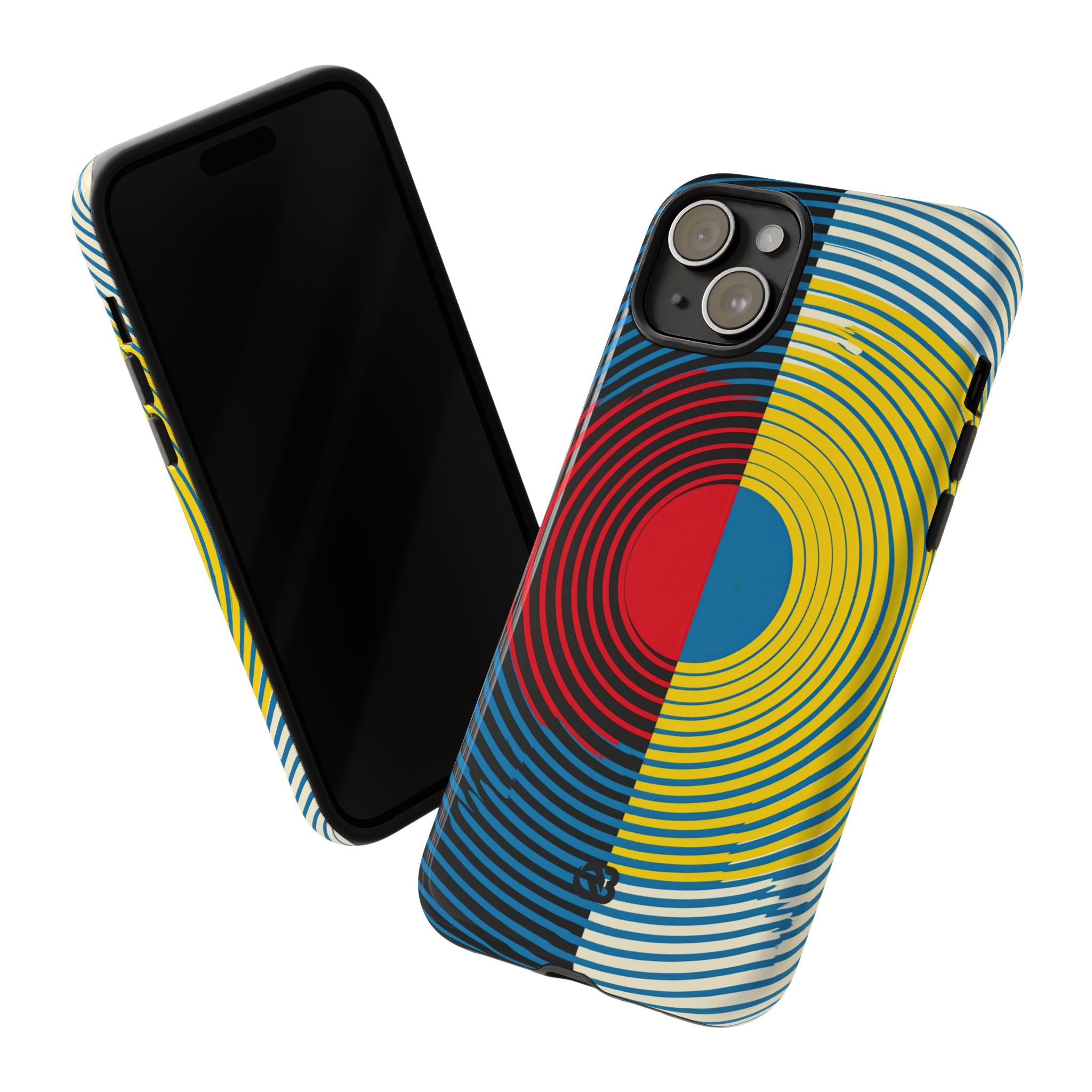 Blue Tough Phone Case for iPhone - Primary Circuit Orbit