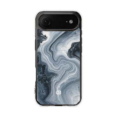 Suminagashi Ink Flow · Clear Impact Magnetic Phone Case for iPhone · Grey