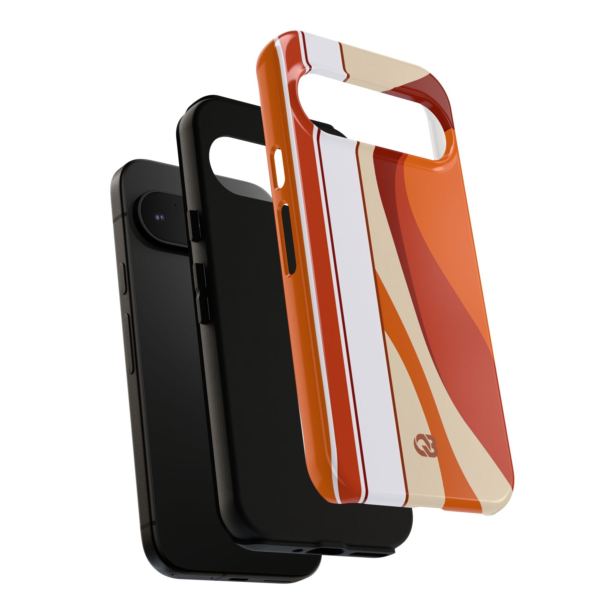 Orange Tough Phone Case for Google Pixel - Terracotta Metro Line