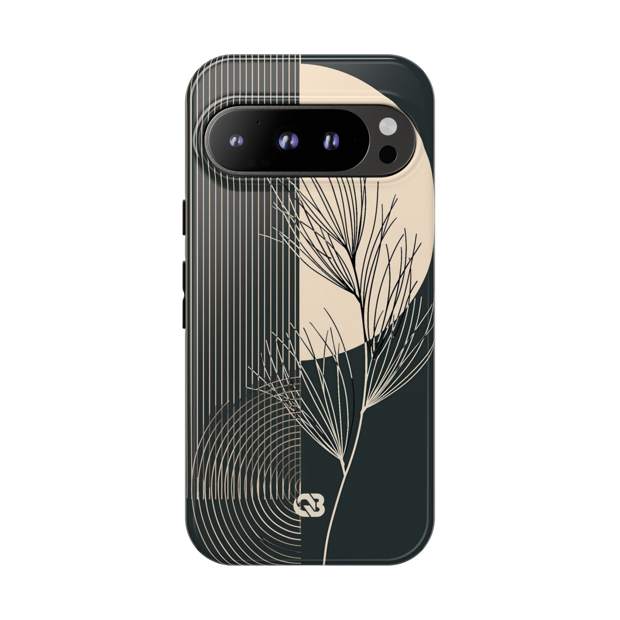 Black Tough Phone Case for Google Pixel - Obsidian Sand Willow