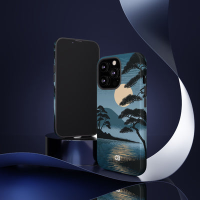 Moonlit Pine Horizon · Tough Phone Case for iPhone · Blue