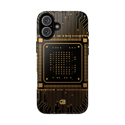 Gold Tough Phone Case for iPhone - Cyber Gold Processor