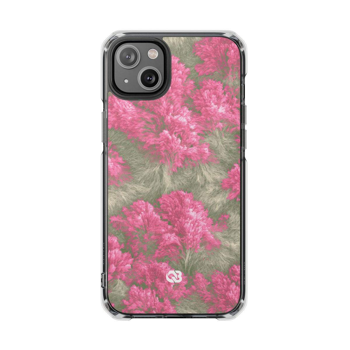Digital Blossom · Clear Impact Magnetic Phone Case for iPhone · Pink