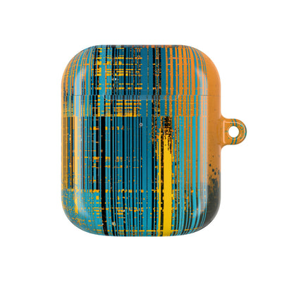 Cyber Glitch Stream · Hard Case for AirPods & AirPods Pro · Teal