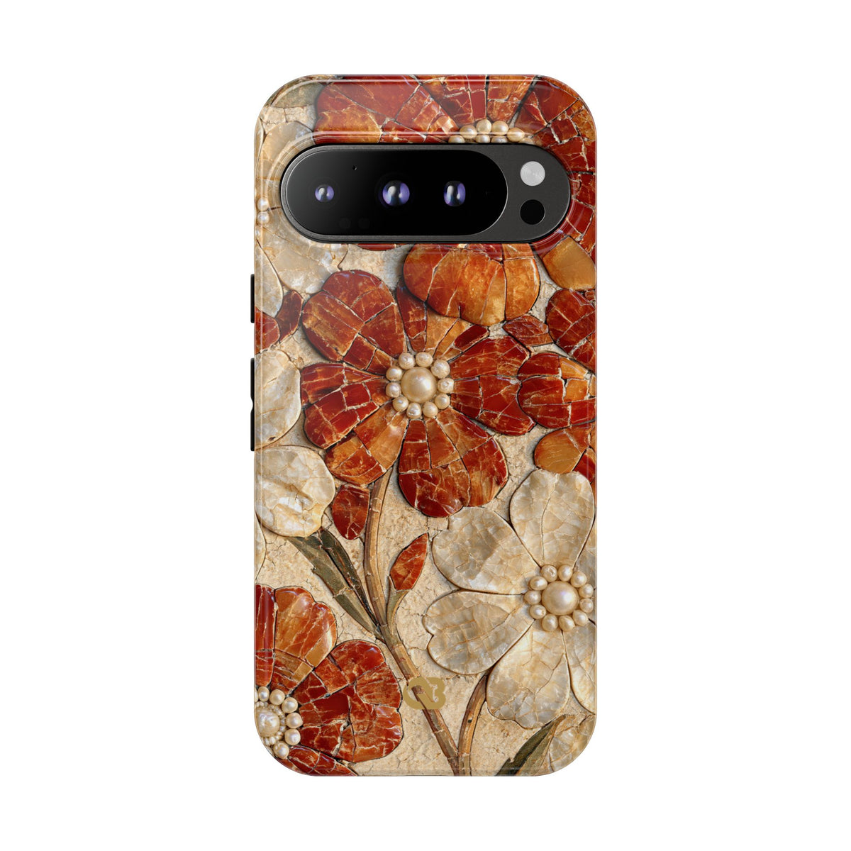 Carnelian Pearl Bloom · Tough Phone Case for Pixel ·  Orange